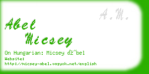 abel micsey business card